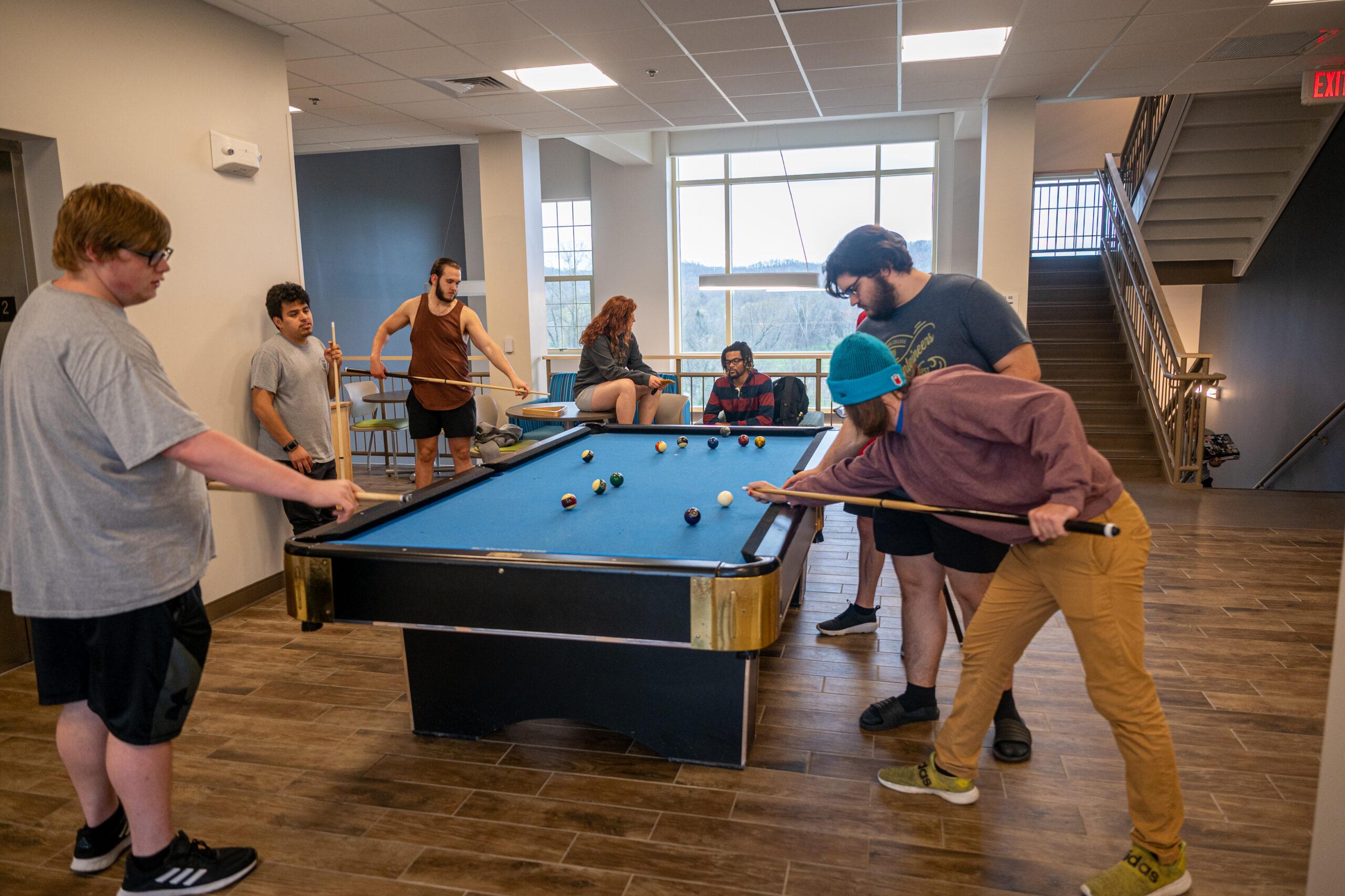Pool table in Kettering Hall